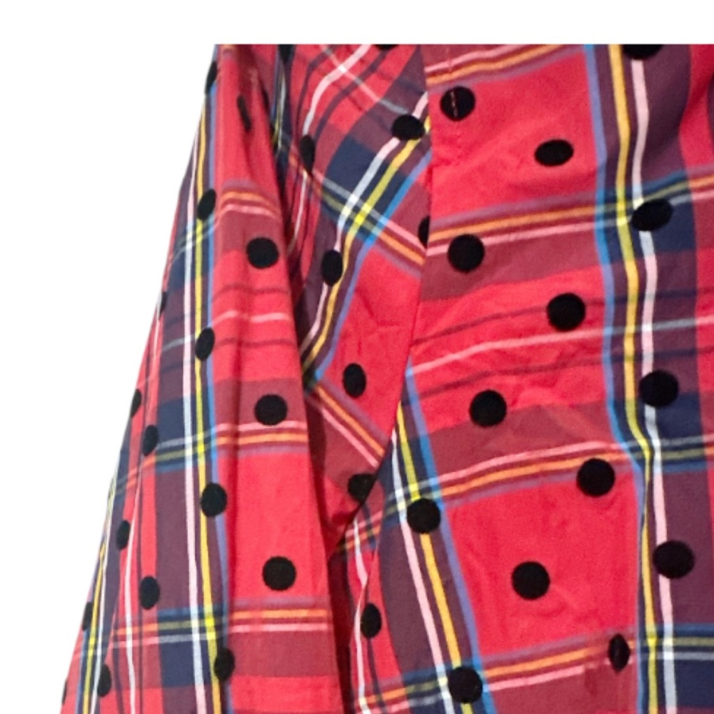 J.Crew Slim Perfect Shirt Red Stewart
Tartan Plaid Velvet Polka Dot Size 8 - Picture 4 of 6